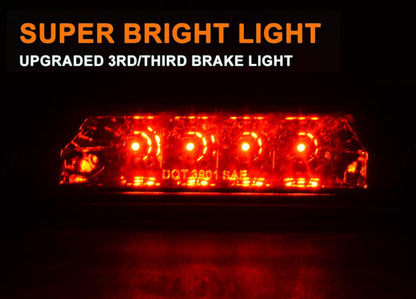 G-PLUS LED Third 3rd Brake Cargo Light Compatible With 1997 1998 1999 2000 2001 Cherokee, Rear Roof Center High Mount Stop Tail Light Replacement (Black Housing Clear Lens)