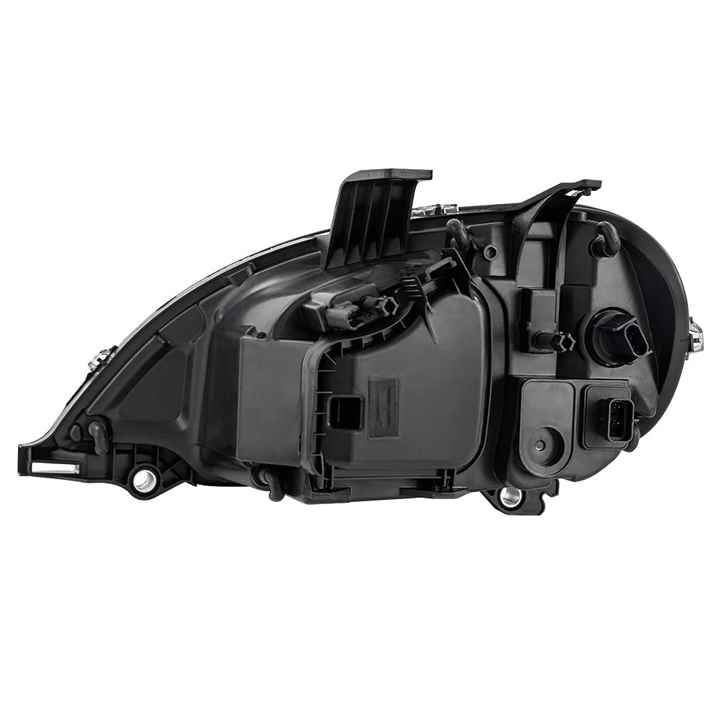 G-PLUS Headlights Assembly, Compatible with 1996-2004 Freghtliner Columbia Right Bumper Headlamps, Clear Lens Chrome Housing Amber Reflector,faros delanteros