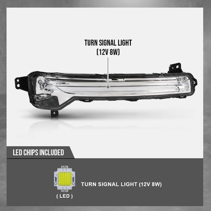 G-PLUS LED Turn Signal Light Lamp RH Compatible with Lincoln Corsair 2020-2024 FO2531174, LJ7Z13K371A Black