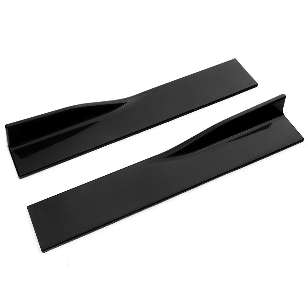 Universal 2.2 Meters / 86.6 Inch Carbon Fiber Look Side Skirt Extensions Rocker Panel Splitters Lip Kit