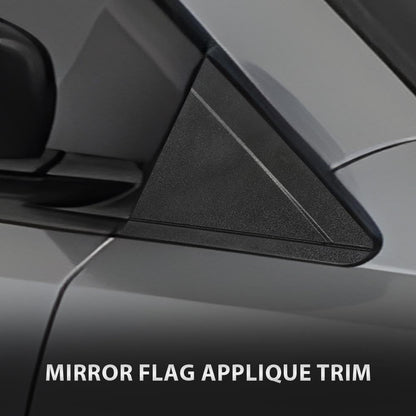 G-PLUS Mirror Flag Applique w/o Trim Compatible with Chrysler Town & Country 2008-2016 Mini Passenger Van/Fit Dodge Grand Caravan 2008-2020 LH & RH Exterior Side View Mirror Triangle Trim