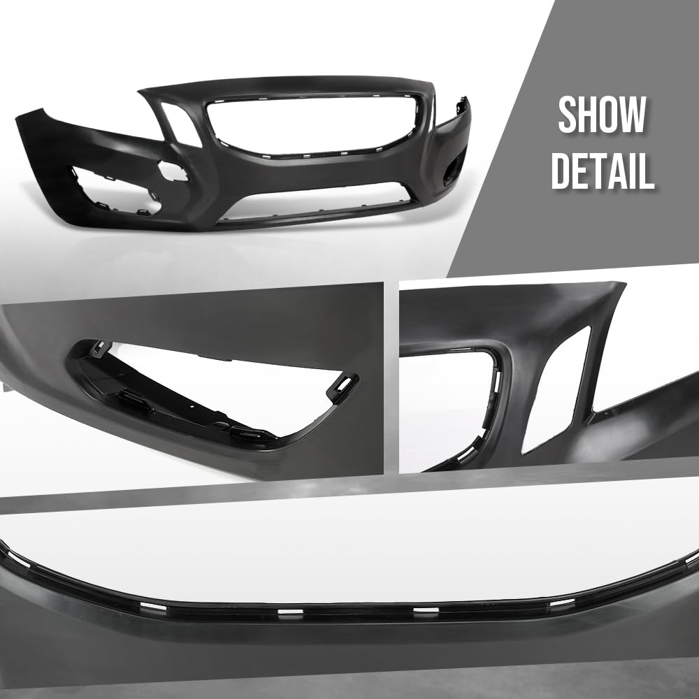 G-PLUS Front Bumper Cover Fascia Compatible with Volvo S60 T5 2012-2013 / T6 2011-2013 398025015, VO1000200 Black