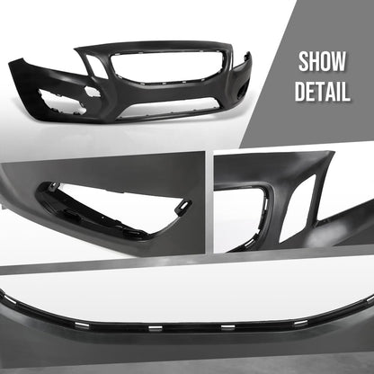 G-PLUS Front Bumper Cover Fascia Compatible with Volvo S60 T5 2012-2013 / T6 2011-2013 398025015, VO1000200 Black