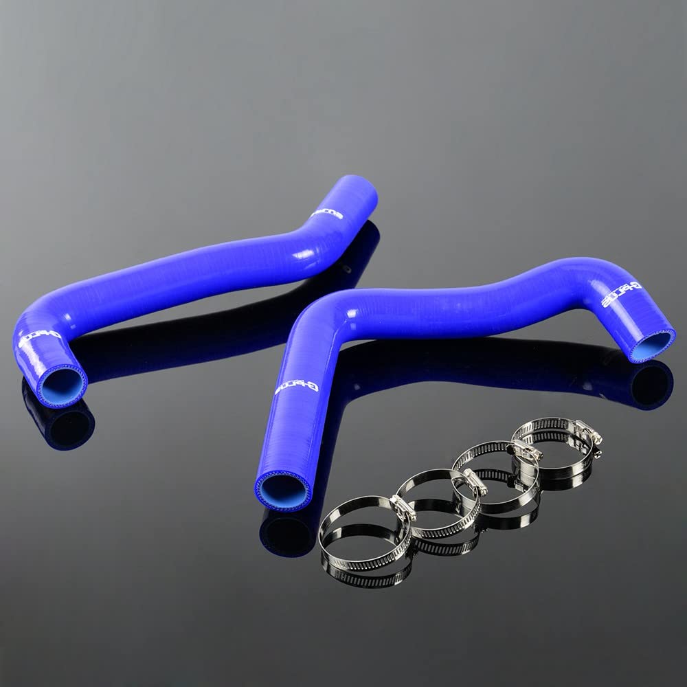G-PLUS Silicone Radiator Coolant Hose Kit Clamps Fit Compatible With Pontiac Fiero 2.5/2.8L L4/V6 1984-1988 Blue
