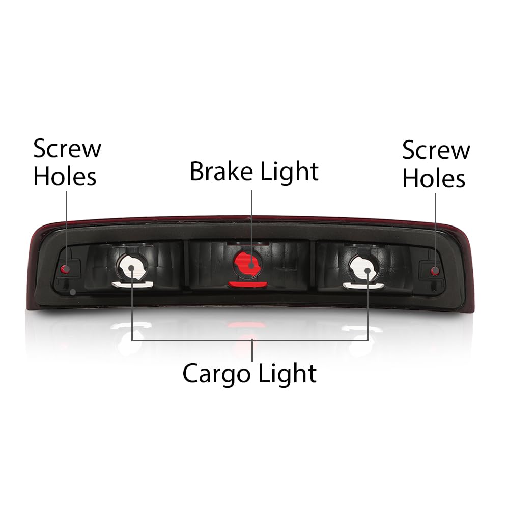 G-PLUS Third Brake Light Lamp Compatible with Dodge Ram 1500 2009-2017/Fit Dodge Ram 2500 3500 2010-2017 68412024AA 55372082AA High Mount Stop Light Faro De Freno Trasero Tersera Luz De Freno