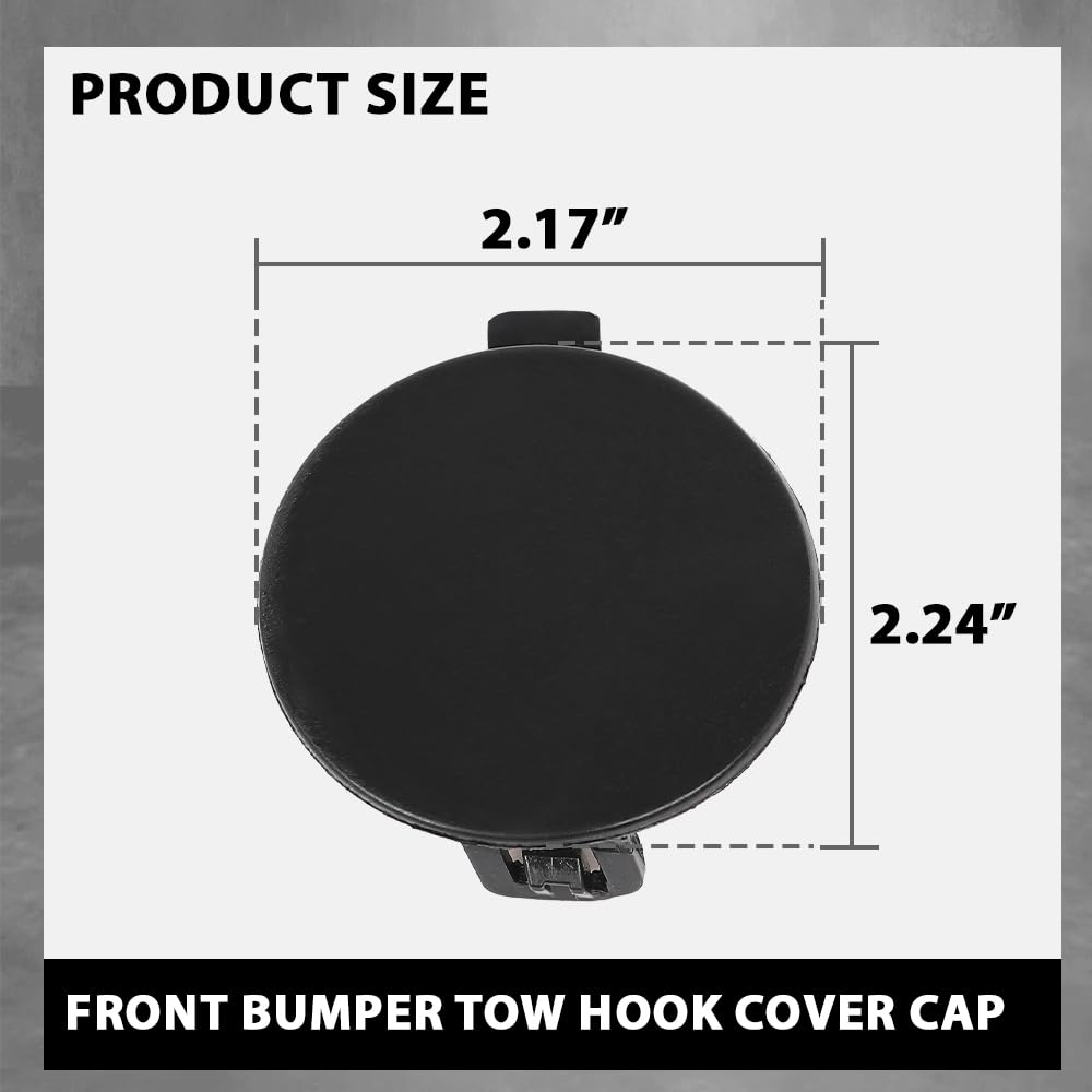 G-PLUS Black Front Bumper Tow Hook Eye Cap Cover Compatible with Jeep Compass 2.0L 2.4L 2017-2021 5SY62TZZAB