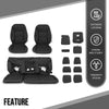 G-PLUS Seat Covers Full Kit Factory Style Compatible with Chevy Silverado 1500/2500/3500 LT, Custom and Trailboss Crew Cab New Body Style 2019 2020 2021 Black