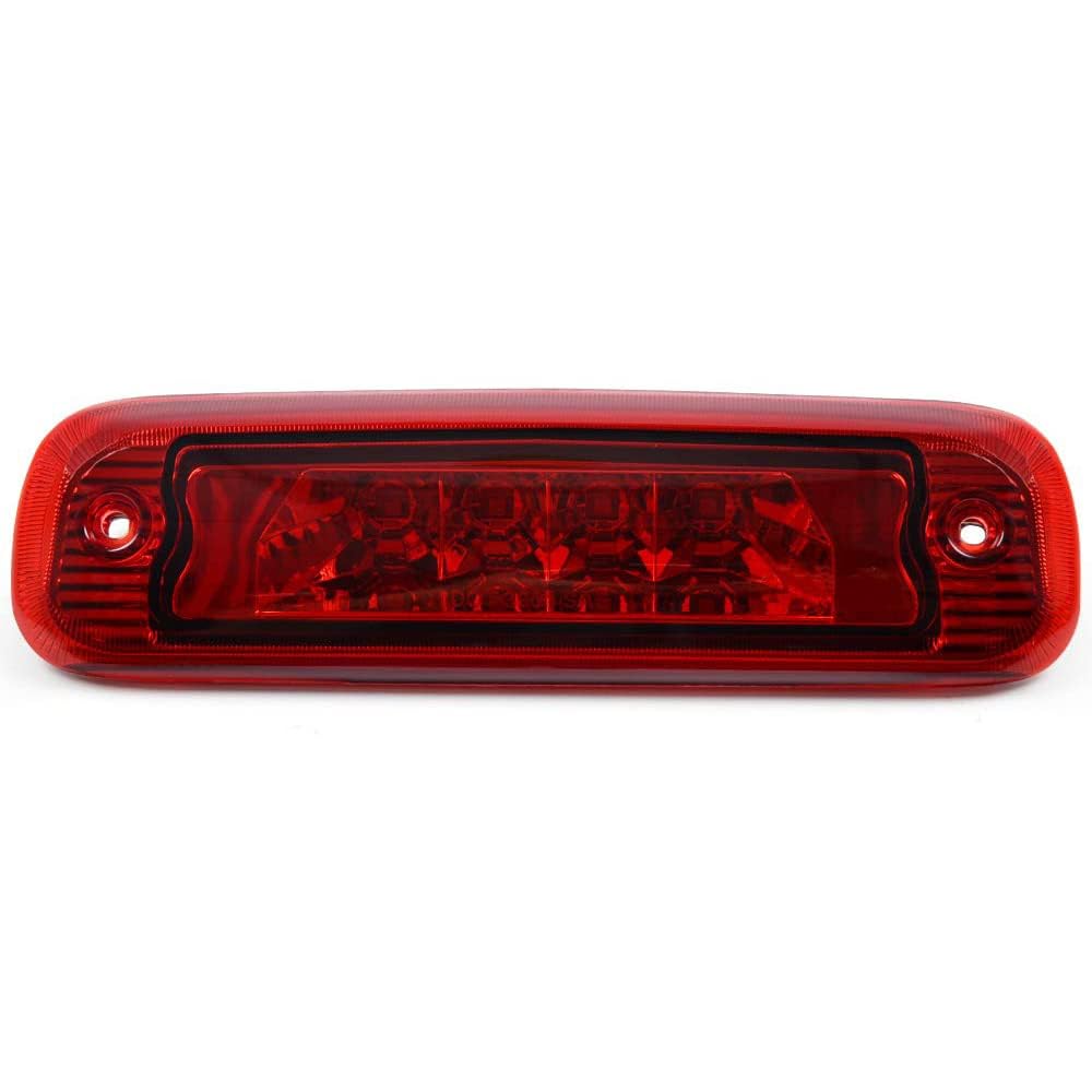 G-PLUS LED Third 3rd Brake Light Compatible with Cherokee 1997-2001 Rear Roof Center High Mount Stop Light Red Lens Chrome Housing Replace For 55155614AE
