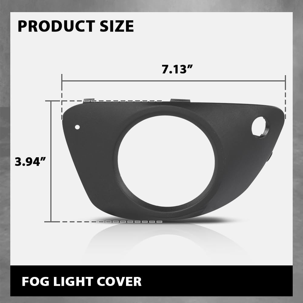 G-PLUS Left Fog Light Cover Lamp Bezel, Compatible with Porsche Macan Base and S Model 2015-2018, Driver Side, 95B807795B, 95B807795