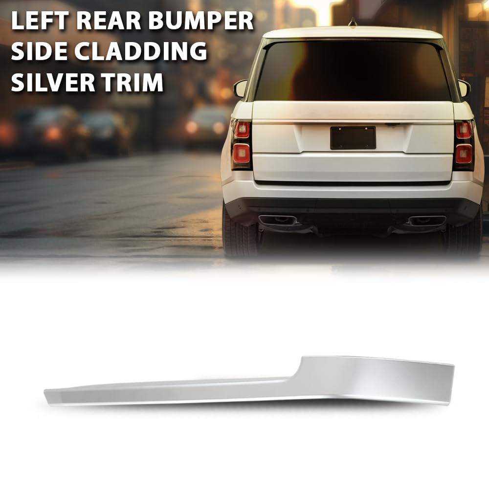 G-PLUS Left Rear Bumper Side Cladding Trim Compatible with Land Rover Range Rover 2013-2022 Silver