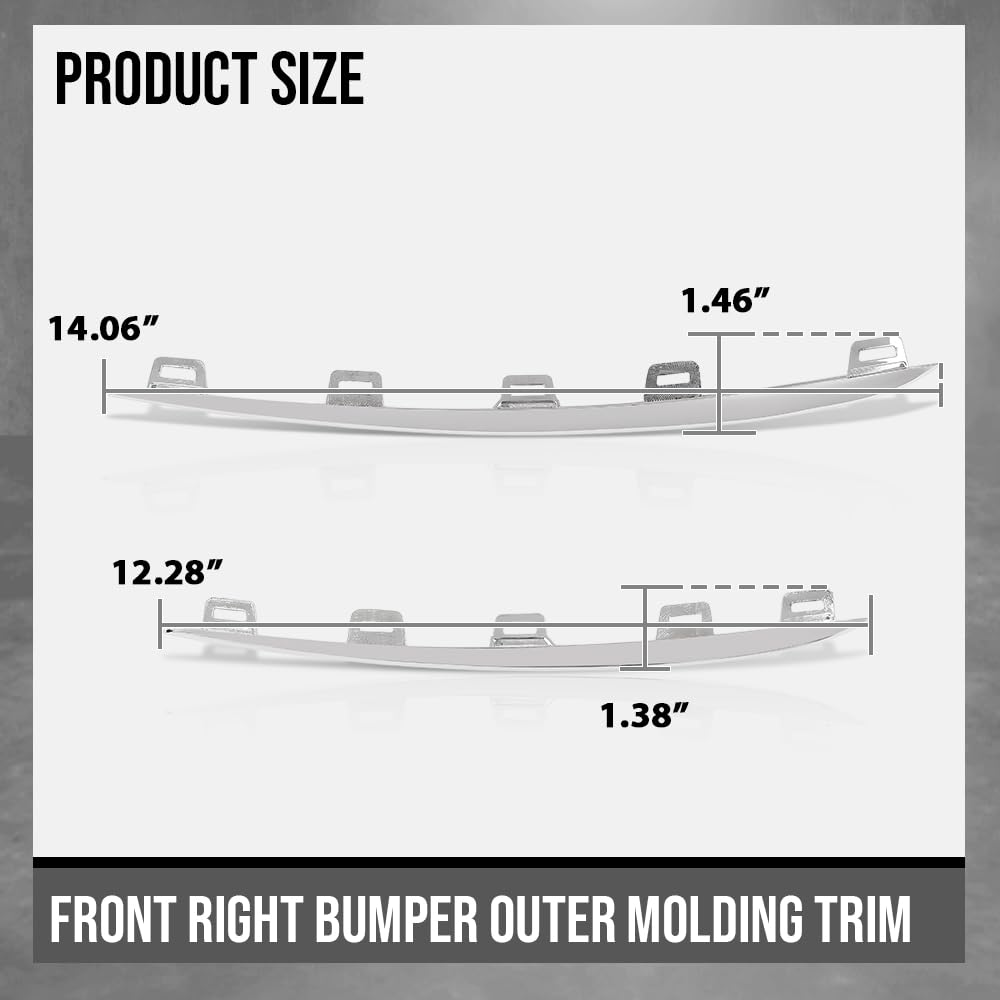 G-PLUS Front Bumper Outer Molding Trim Compatible with BenzGLE450 4Matic 3.0L L6 - Electric/Gas 2020-2025 1678858403, 1678858303 Silver
