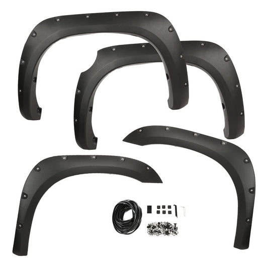G-PLUS Fender Flares Compatible with Toyota Tundra 2007-2013 Wheel Fender Flares Pocket Riveted Style Textured, 4pcs Wheel Cover Protector