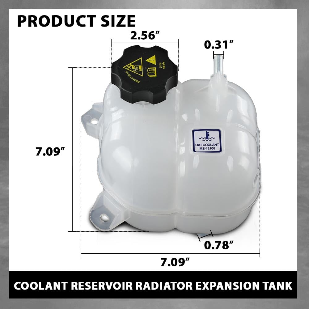 G-PLUS Coolant Reservoir Radiator Expansion Tank Compatible with Chrysler 200 (submodel: C, Limited, LX, S) 2015-2017,Compatible with Jeep Cherokee 2014-2018 68102155AD-PFM, CH3014161