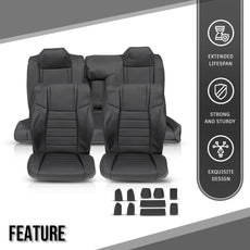 G-PLUS Seat Covers Full Set for Dodge Challenger SE SXT RT 2011-2014 Black Product Features