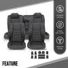 G-PLUS Front & Rear Seat Covers Full Set Compatible with Dodge Challenger SE SXT RT 2011-2014 (NOT Fit SRT8) Black