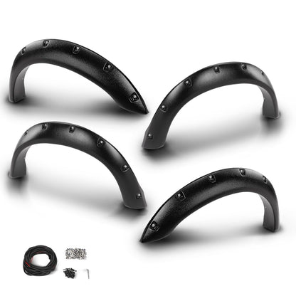 G-PLUS Front Fender Flares Pocket Bolt Compatible with Ford F150 F250 Bronco 1992-1996; Fit Ford F350 1992-1997 2 PCS Black