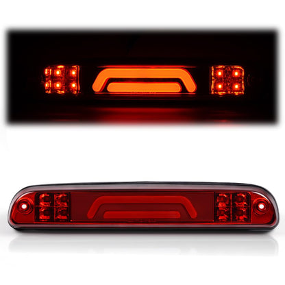 G-PLUS LED Third Brake Light Compatible with Ford F250 F350 F450 F550 Super Duty 1999-2016, Rear High Mount Cargo Lamp, Red Lens Chrome Housing