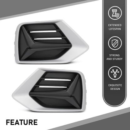 G-PLUS Pair Front Fog Light Covers, Compatible with Audi Q3 Prestige 2019/ Q3 (submodel: Komfort, Premium, Premium Plus, Progressiv, Technik) 2019-2023, Left Driver & Right Passenger Side 2PC