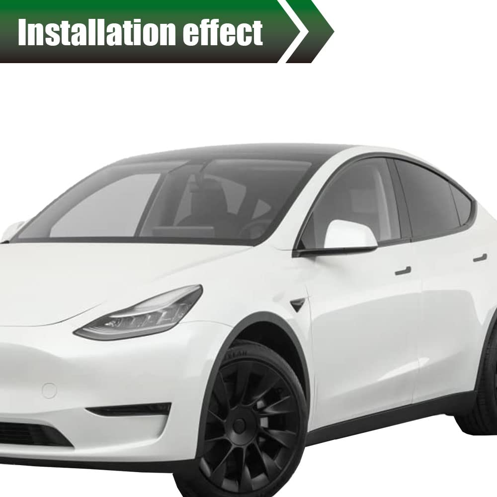 G-PLUS Flare Wheel Arch Molding Rear Right Passenger Side Compatible with Tesla Model X 2016-2023 1035291-00-E, 103529100E Black