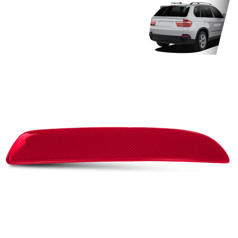 G-PLUS Rear Right Bumper Reflector, Compatible with BMW X5 E70 All Models 2007-2010, Fit BMW X5 E70 LCI/facelifted 2010-2013 (Only for M Sport Package), Passenger Side, 63217158950, 63147158950