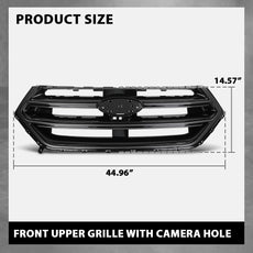 G-PLUS Front Upper Grille for Ford Edge 2015-2018 Gloss Black Side View