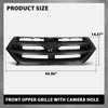 G-PLUS Front Upper Grille W/Camera Hole, Compatible with Ford Edge 2015-2018, Gloss Black, FT4Z8200DA, FO1200562C Black