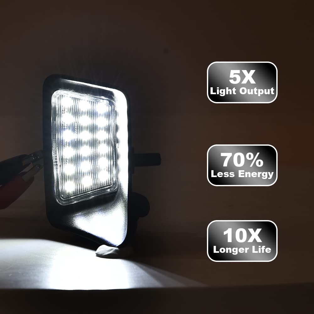 G-PLUS LED License Plate Lights Lamp Assembly Compatible With 2004-2012 Chevy Colorado/GMC Canyon,#20985455 Bright White Pack of 2