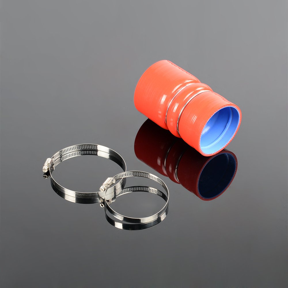 G-PLUS Silicone Intercooler Inlet Intake Hose Piping Kit Clamps Compatible With Ford F250 F350 6.0 Diesel 2003-2010 (OEM :6C3Z 6C640-B),Red