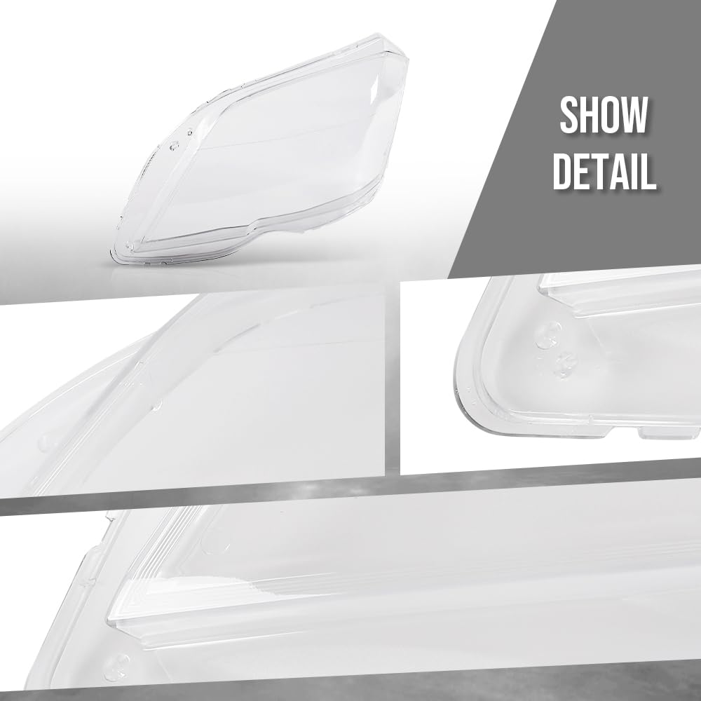 G-PLUS Headlight Lens Cover Compatible with Benz GLK Class X204 2009-2012 Left & Right Front Headlamp Lens Cover Clear