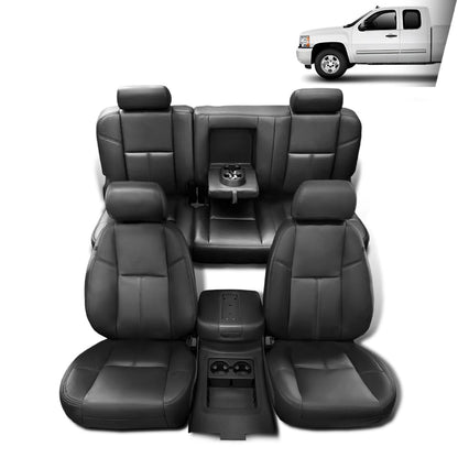 G-PLUS Seat Cover Compatible with Chevy Silverado/GMC Sierra 1500 2500HD 3500HD 2007 2008 2009 2010 2011 2012 2013 Black