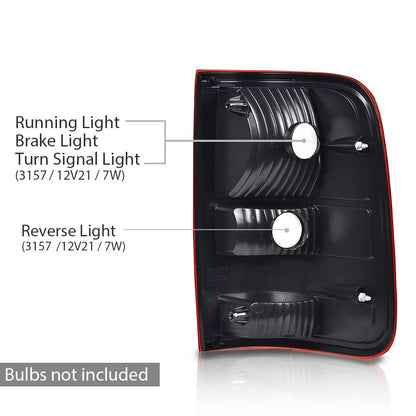 G-PLUS Tail Lights Lamp w/o Bulbs Left & Right Compatible with Ford F150 King Ranch, Lariat, XL 2004 2005 2006 luces traseras faros traseros Red 6L3Z13405BA, FO2800182 Rear Brake Lamps Assembly