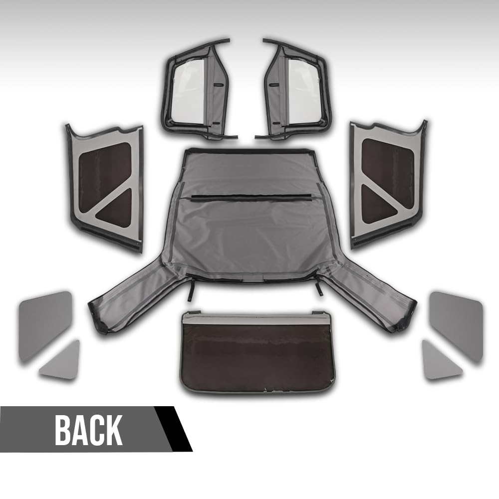 G-PLUS Soft Top with Tinted Windows Compatible with Jeep Wrangler JK Unlimited 2-Door 2007-2009 Black