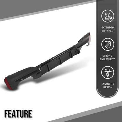 G-PLUS Rear Diffuser Compatible with BMW G30 5 Series 2017 2018 2019 2020 2021 2022 2023 Only Fit Models with M Sport Bumper Carbon Fiber Black