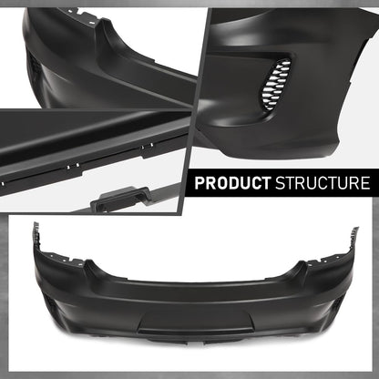 G-PLUS Rear Bumper Cover Fascia Compatible with Dodge Charger 2015-2023,Fit SRT R/T Scat Pack Daytona & Hellcat Models,With Side Vent Style Only,Fit Use Without Park Assist Only 187-01671B