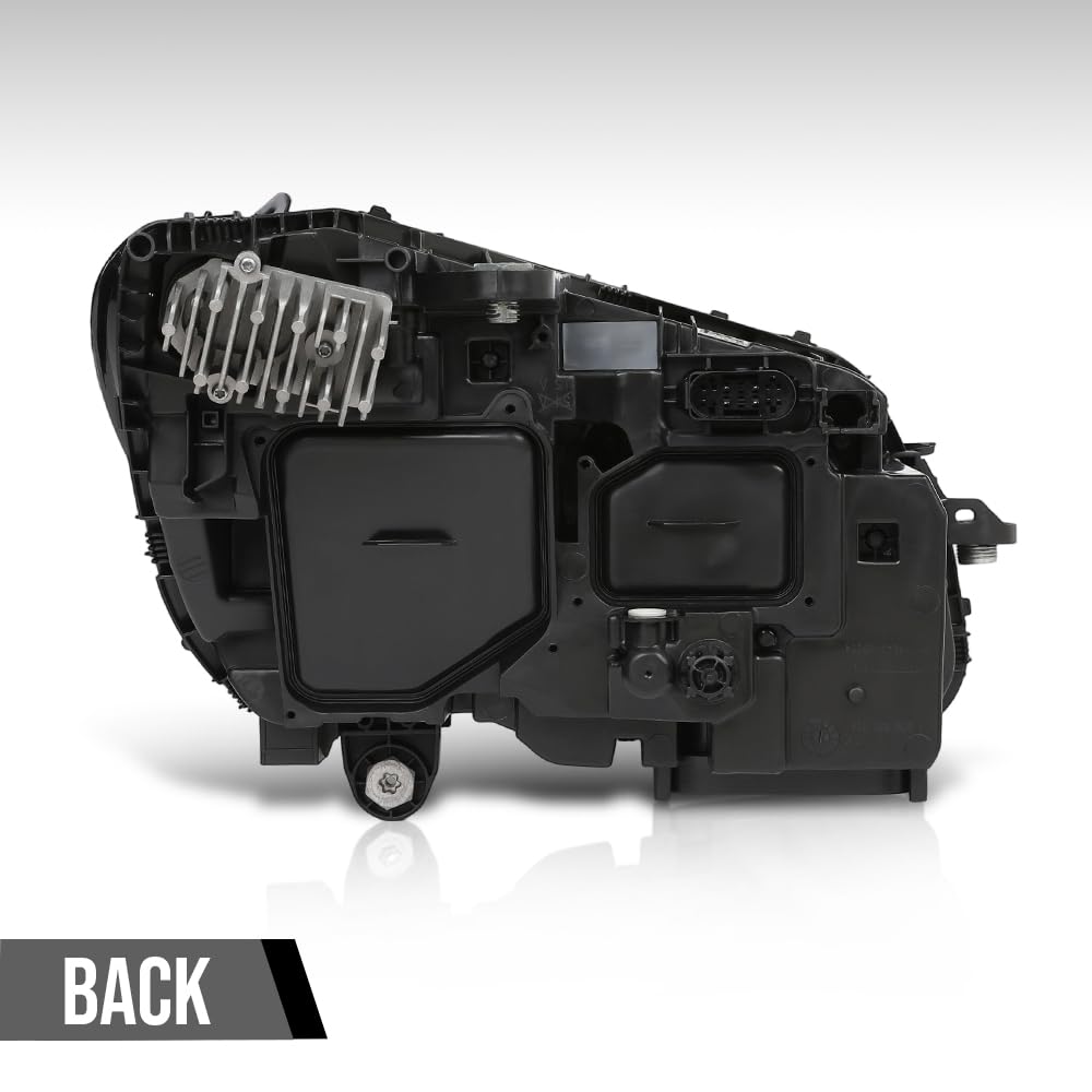 G-PLUS LED Headlight Left Driver Side Compatible with Benz C-Class C300 W205 2015 2016 2017 2018 205906770364, MB2502227 Black