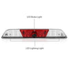 G-PLUS LED 3rd Third Brake Light w/Camera Tow Vision High Mount Fit Ford F250 F350 Super Duty 2017-2022 High Mount Stop Lamp, Red & Clear Lens Chrome Housing