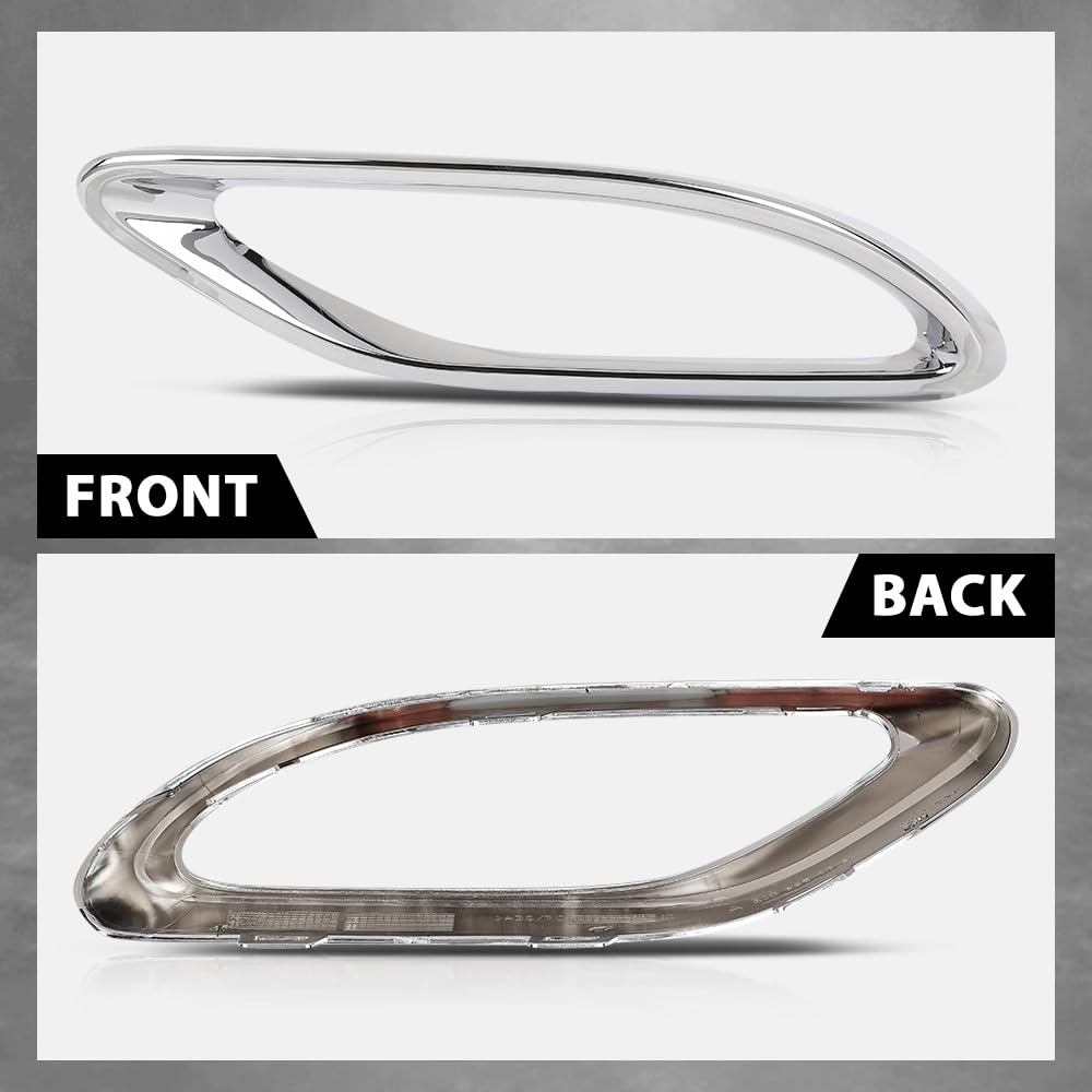 G-PLUS Rear Right Bumper Cover Exhaust Pipe Hole Trim Frame, Compatible with Benz E400 A220 E450 E350 E53 2018-2023, Passenger Side, 2058852321, MB1139107