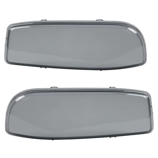 G-PLUS Headlight Bumper Lamps Cover Chrome Smoke Compatible with 1999-2007 GMC Sierra 1500.2001-2007 GMC Sierra 1500/2500 HD/3500 15850352 15850351