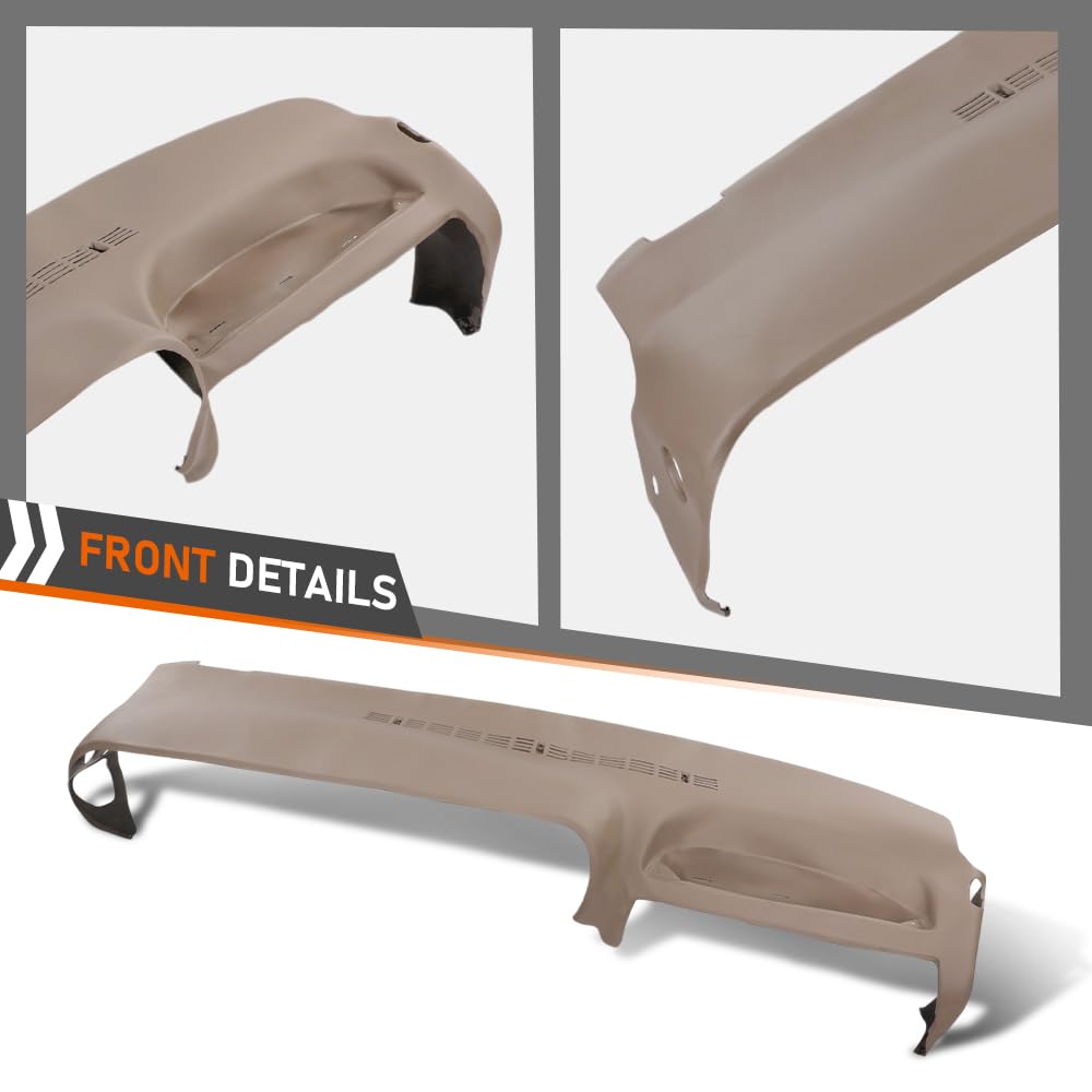 G-PLUS Dash Cover w/Pass Cupholder Compatible with Chevy Silverado GMC Sierra(C1500/ C2500/ C3500/ K1500/ K2500/ K3500) 1995-1996; Fit GMC Yukon Chevy Tahoe Suburban 1995-1996 Tan