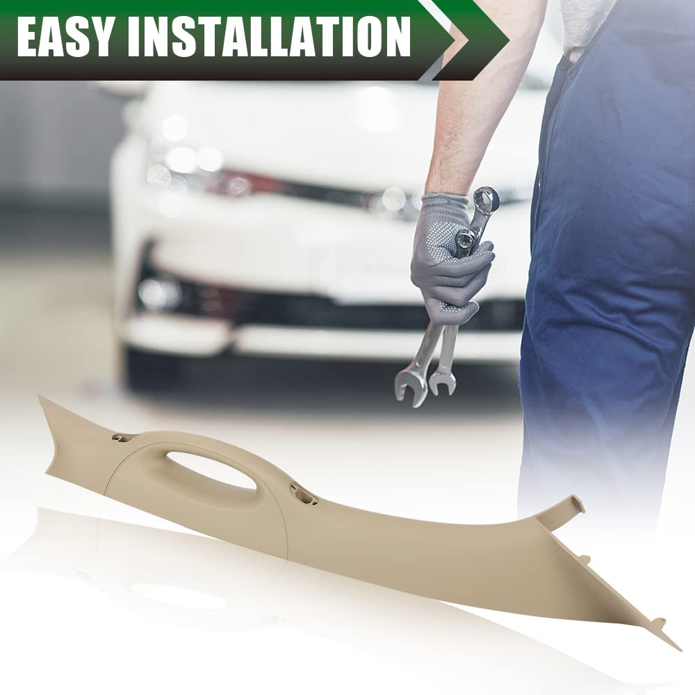 G-PLUS Front A Pillar Trim Handle Compatible with 2004-2008 F150, RH Passenger Side Inside Grab Handle 4L3Z1503598AAC (Beige)