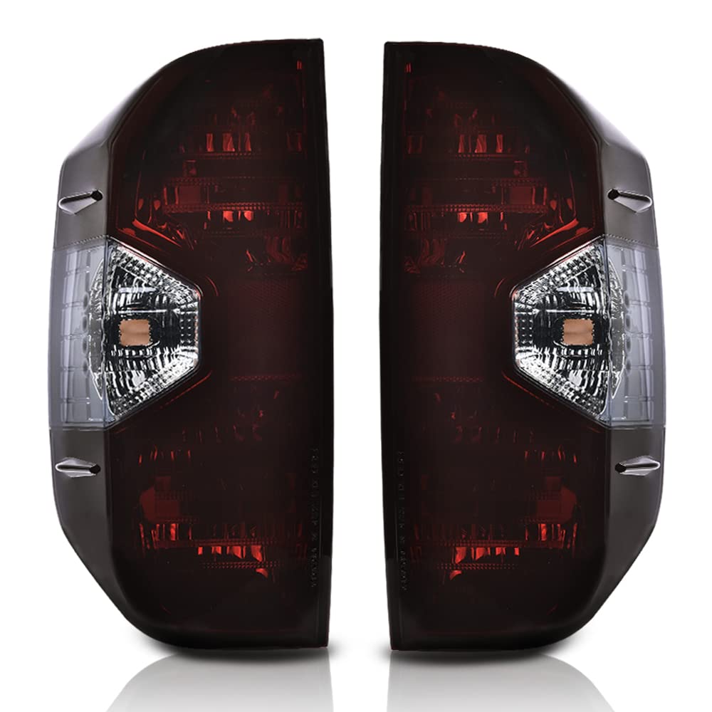 G-PLUS Rear Tail Lights Compatible with Toyota Tundra 2014-2021 Brake Lamps Driver and Passenger Luces Traseras, Faros Traseros,Smoked Lens Chrome Housing 815500C100 Rear Brake Lamps Assembly