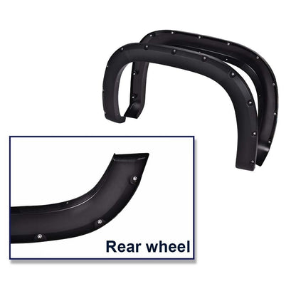 G-PLUS Fender Flares Textured Pocket Riveted Compatible with GMC Sierra 1500 2007-2013 Rront & Rear Wheel Flares Protector Cover Trim