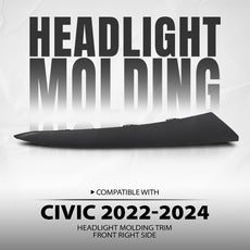 G-PLUS Headlight Molding Trim Right for Honda Civic 2022-2024 Black Product Image