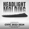 G-PLUS Headlight Molding Trim Front Right Side Compatible with Honda Civic 2022 2023 2024 HO1213131, 71202T20A01 Black