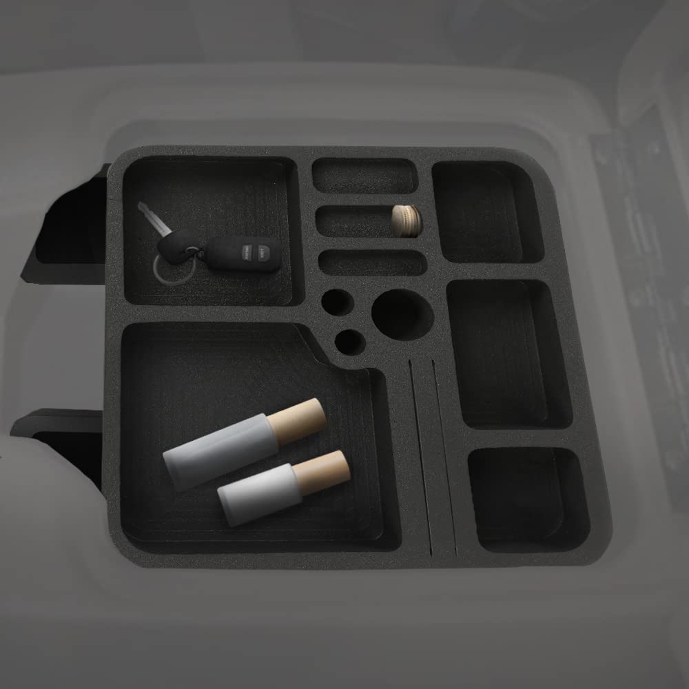 G-PLUS Floor Console Black Organizer Inserts 2 Pc Set Compatible with 1978-1996 Ford F150 F250 F350 Bronco