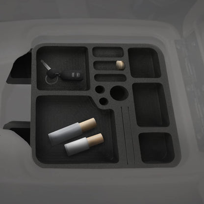 G-PLUS Floor Console Black Organizer Inserts 2 Pc Set Compatible with 1978-1996 Ford F150 F250 F350 Bronco