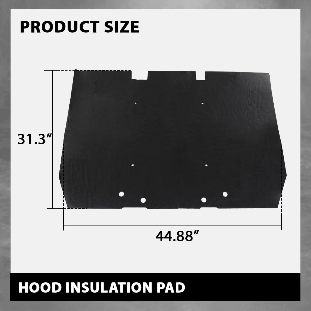 G-PLUS Black Hood Insulation Heat Blanket Pad 1/2" with Clips Compatible with Range Rover Classic 1987-1995