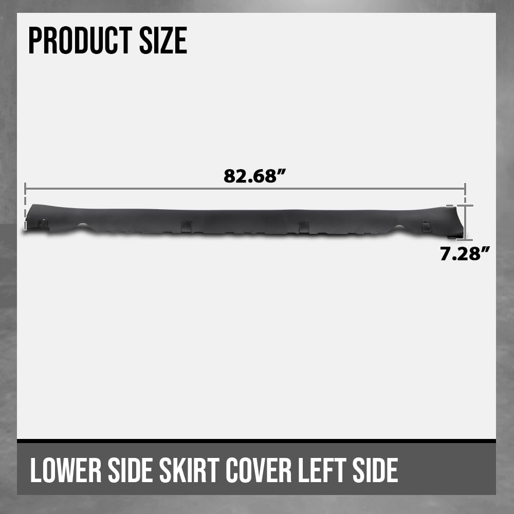 G-PLUS Skirt Lower Rocker Cover Molding Driver Left Side LH Compatible with Tesla Model 3 2017-2022 1089828 00 D, 108982800D Black