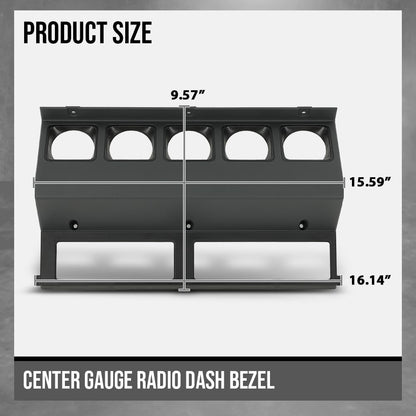 G-PLUS Center Gauge Radio Dash Bezel Trim Compatible with Jeep Wrangler YJ 1987-1995 Gray