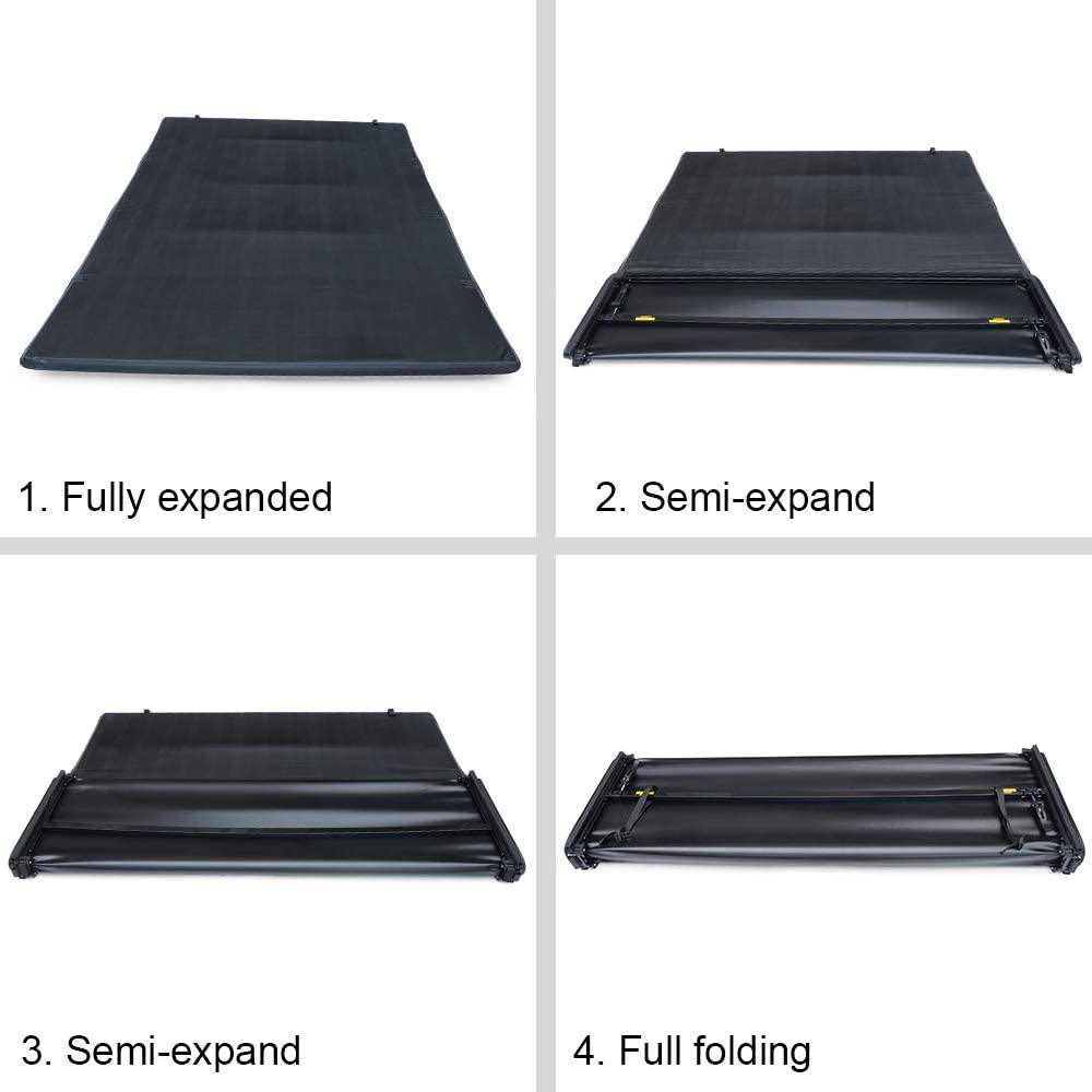 G-PLUS T4 Four Fold Soft Truck Bed Tonneau Cover Compatible with 2004-2008 Ford F150 (Excl. 2004 Heritage), Compatible with 2005-2008 Lincoln Mark LT | Styleside 6.5' Short Bed